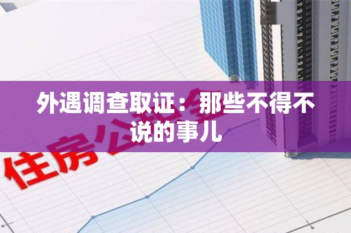 新罗外遇调查取证：那些不得不说的事儿