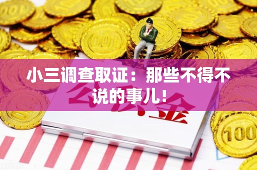 新罗小三调查取证：那些不得不说的事儿！