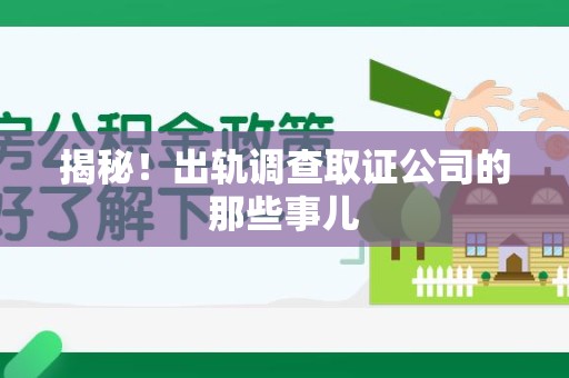 新罗揭秘！出轨调查取证公司的那些事儿