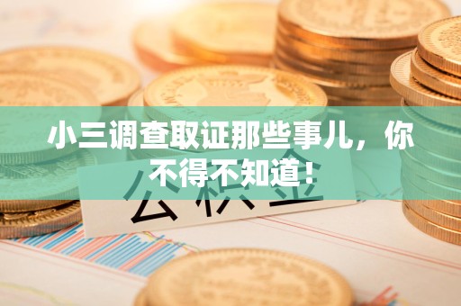 新罗小三调查取证那些事儿，你不得不知道！