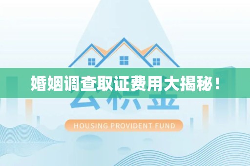 新罗婚姻调查取证费用大揭秘！