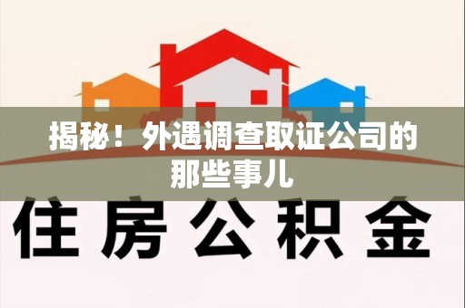 新罗揭秘！外遇调查取证公司的那些事儿