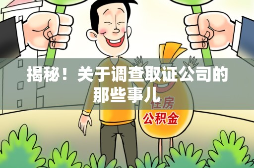 新罗揭秘！关于调查取证公司的那些事儿